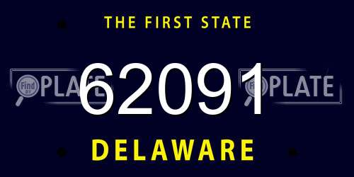 62091 Delaware License Plate