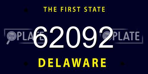 62092 Delaware License Plate
