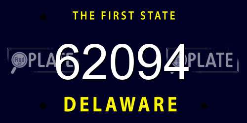 62094 Delaware License Plate