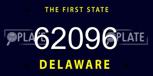62096 Delaware License Plate