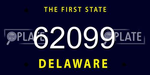 62099 Delaware License Plate
