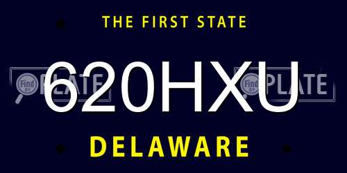 620HXU Delaware License Plate
