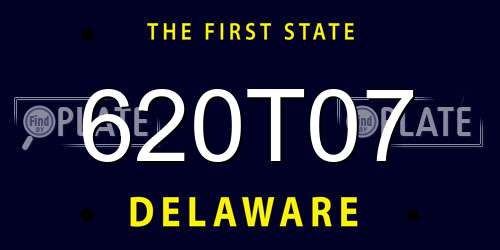 620T07 Delaware License Plate