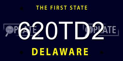 620TD2 Delaware License Plate