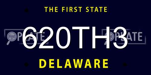 620TH3 Delaware License Plate