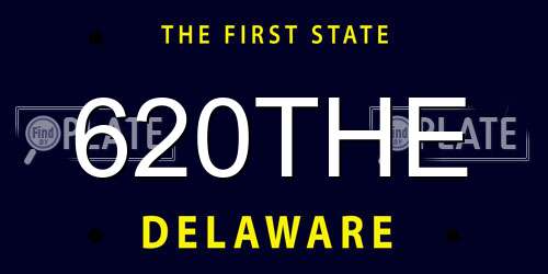 620THE Delaware License Plate