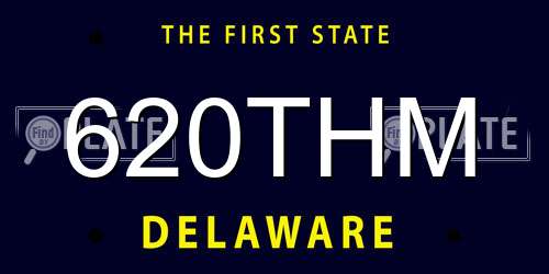 620THM Delaware License Plate