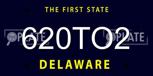 620TO2 Delaware License Plate