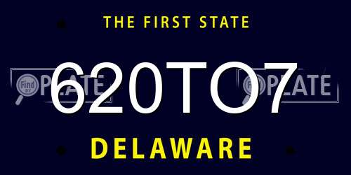 620TO7 Delaware License Plate