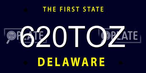 620TOZ Delaware License Plate