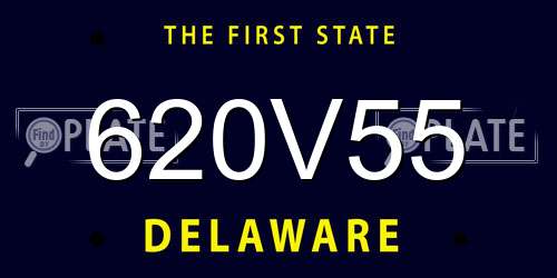 620V55 Delaware License Plate