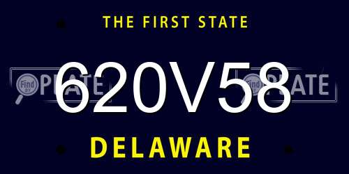 620V58 Delaware License Plate
