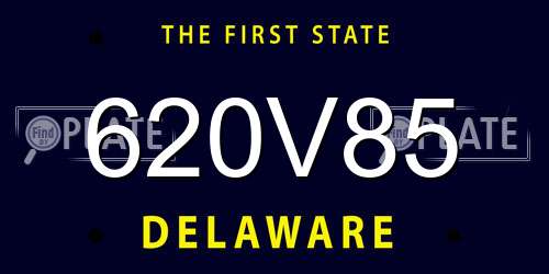 620V85 Delaware License Plate