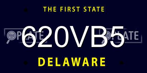 620VB5 Delaware License Plate