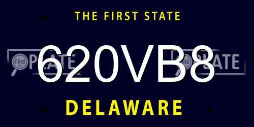 620VB8 Delaware License Plate