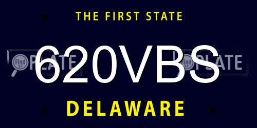 620VBS Delaware License Plate