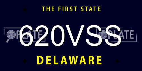 620VSS Delaware License Plate