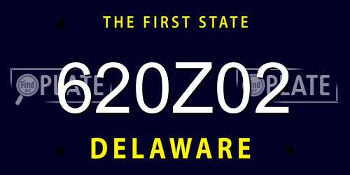 620Z02 Delaware License Plate