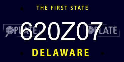 620Z07 Delaware License Plate