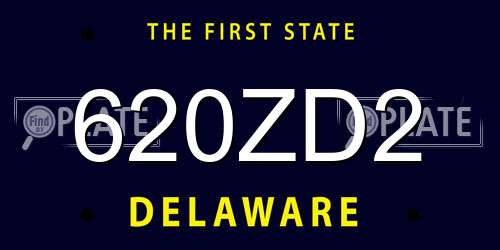 620ZD2 Delaware License Plate