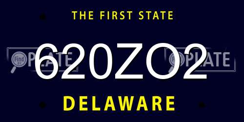 620ZO2 Delaware License Plate