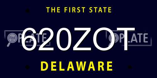 620ZOT Delaware License Plate