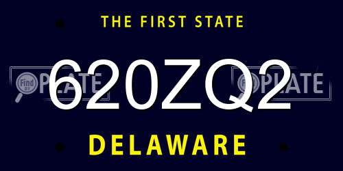620ZQ2 Delaware License Plate