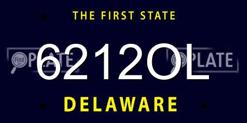 6212OL Delaware License Plate