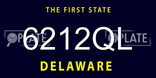 6212QL Delaware License Plate