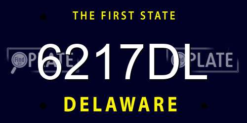 6217DL Delaware License Plate