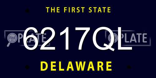 6217QL Delaware License Plate
