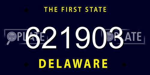621903 Delaware License Plate