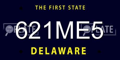 621ME5 Delaware License Plate
