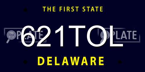 621TOL Delaware License Plate