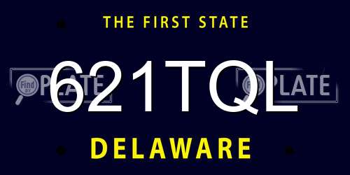 621TQL Delaware License Plate