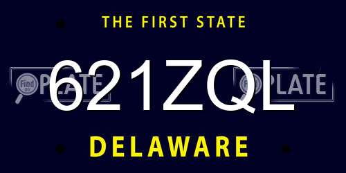 621ZQL Delaware License Plate