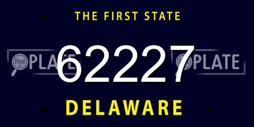 62227 Delaware License Plate