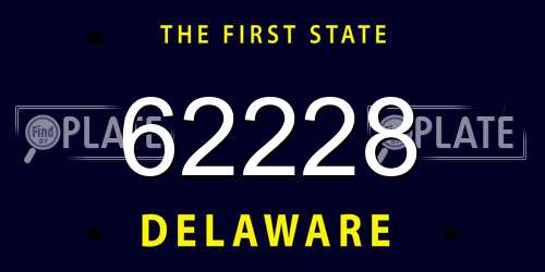 62228 Delaware License Plate