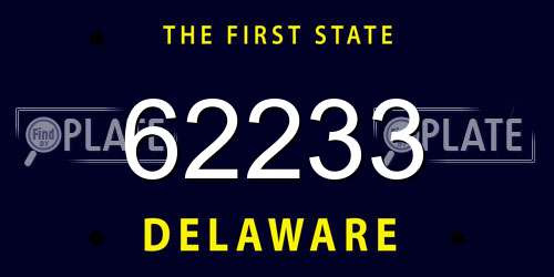 62233 Delaware License Plate