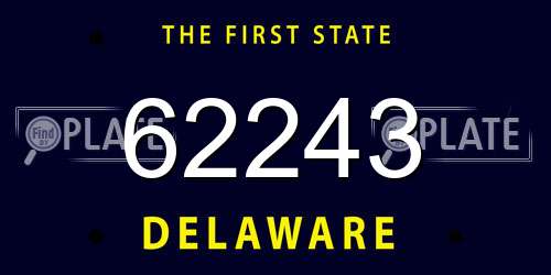 62243 Delaware License Plate