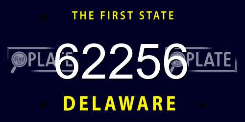 62256 Delaware License Plate