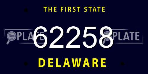62258 Delaware License Plate