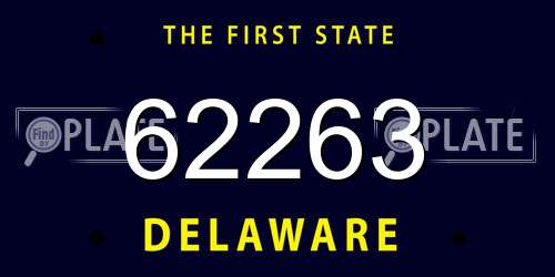62263 Delaware License Plate