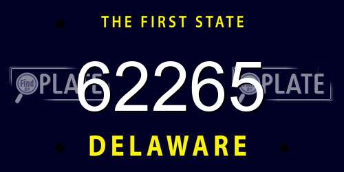 62265 Delaware License Plate