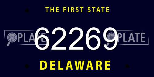 62269 Delaware License Plate