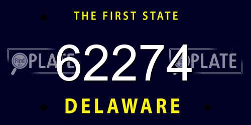 62274 Delaware License Plate