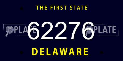 62276 Delaware License Plate