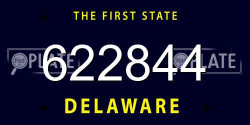 622844 Delaware License Plate