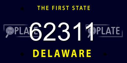 62311 Delaware License Plate