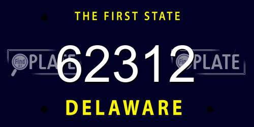 62312 Delaware License Plate